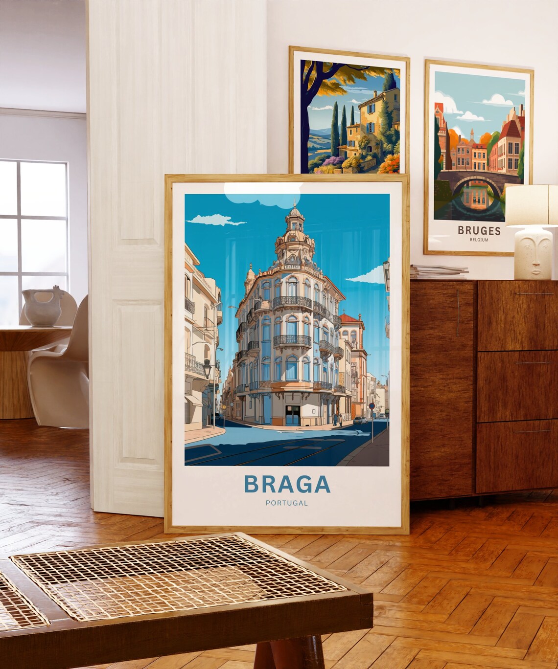 Personalized Braga Portugal Historic Street Custom Text Poster - Image 5
