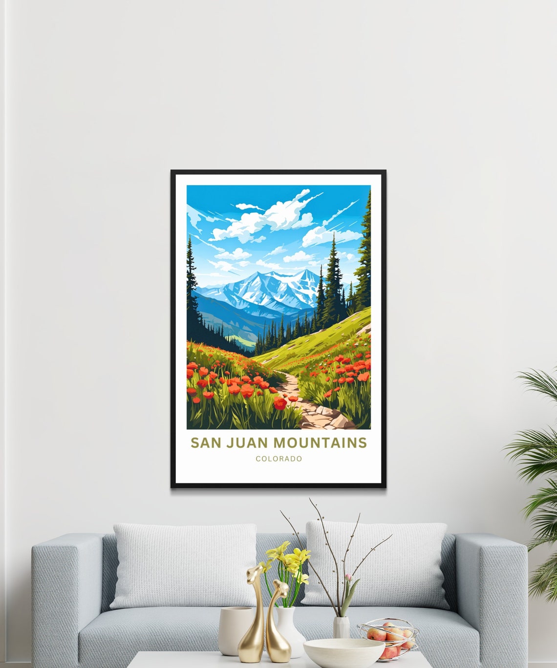 Personalized San Juan Mountains Colorado Wildflower Trail Poster - Image 4