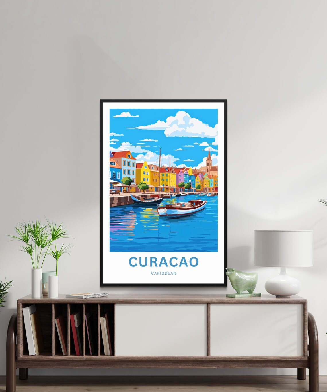 Personalized Curacao Travel Poster, Caribbean Wall Art - Image 2