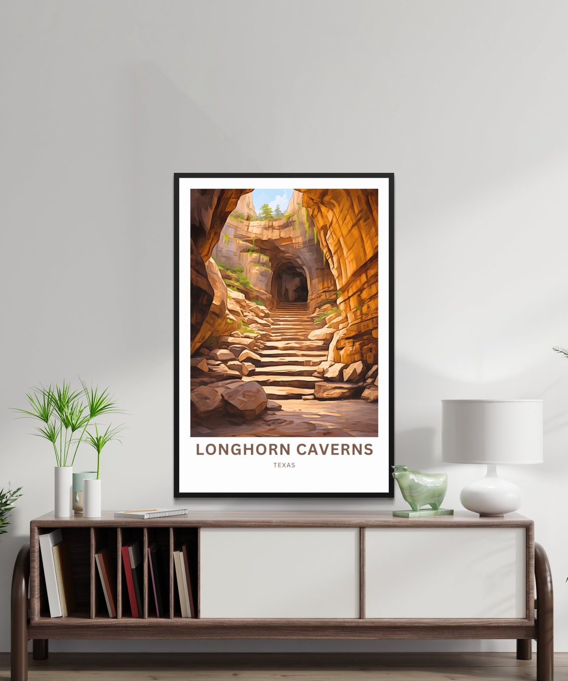Longhorn Caverns Texas Golden Canyon Customizable Travel Poster - Image 2