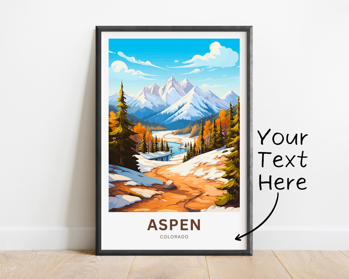 Aspen Colorado Rocky Mountain Snow Peaks Autumn Trail Poster