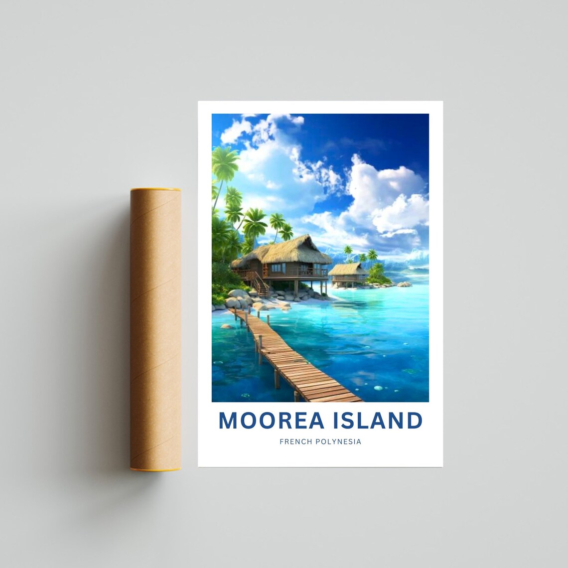 Moorea Island Travel Poster, French Polynesia - Image 4