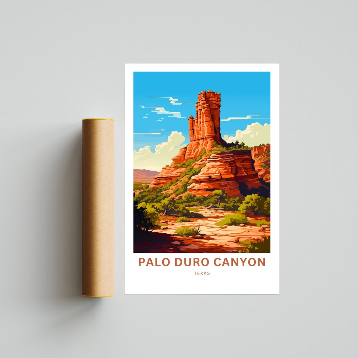 Palo Duro Canyon Texas Personalized Red Rock Spire Travel Poster - Image 4