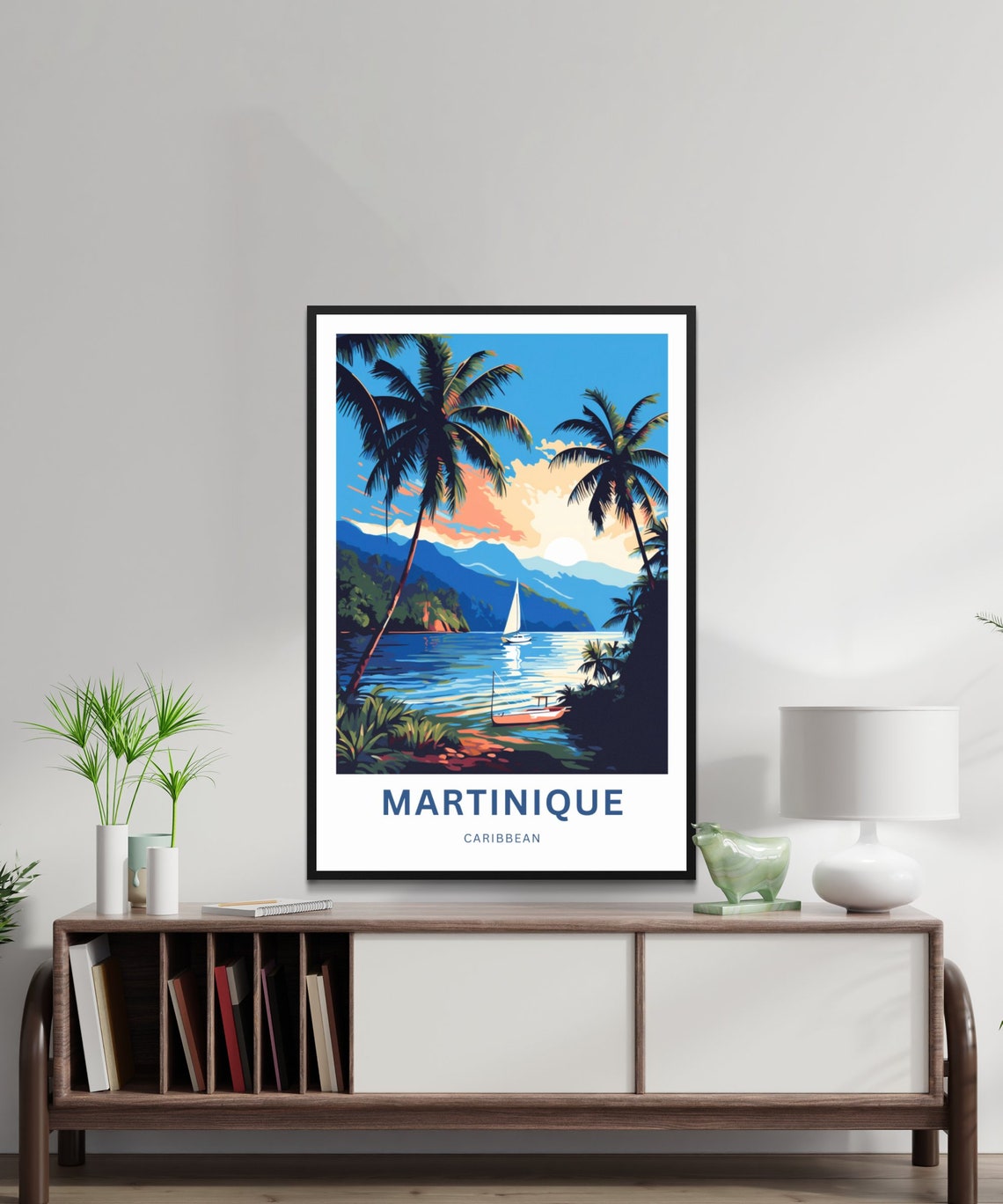 Martinique Travel Print Martinique Poster Caribbean Wall Art Framed Present Gift Caribbean Present - Image 2