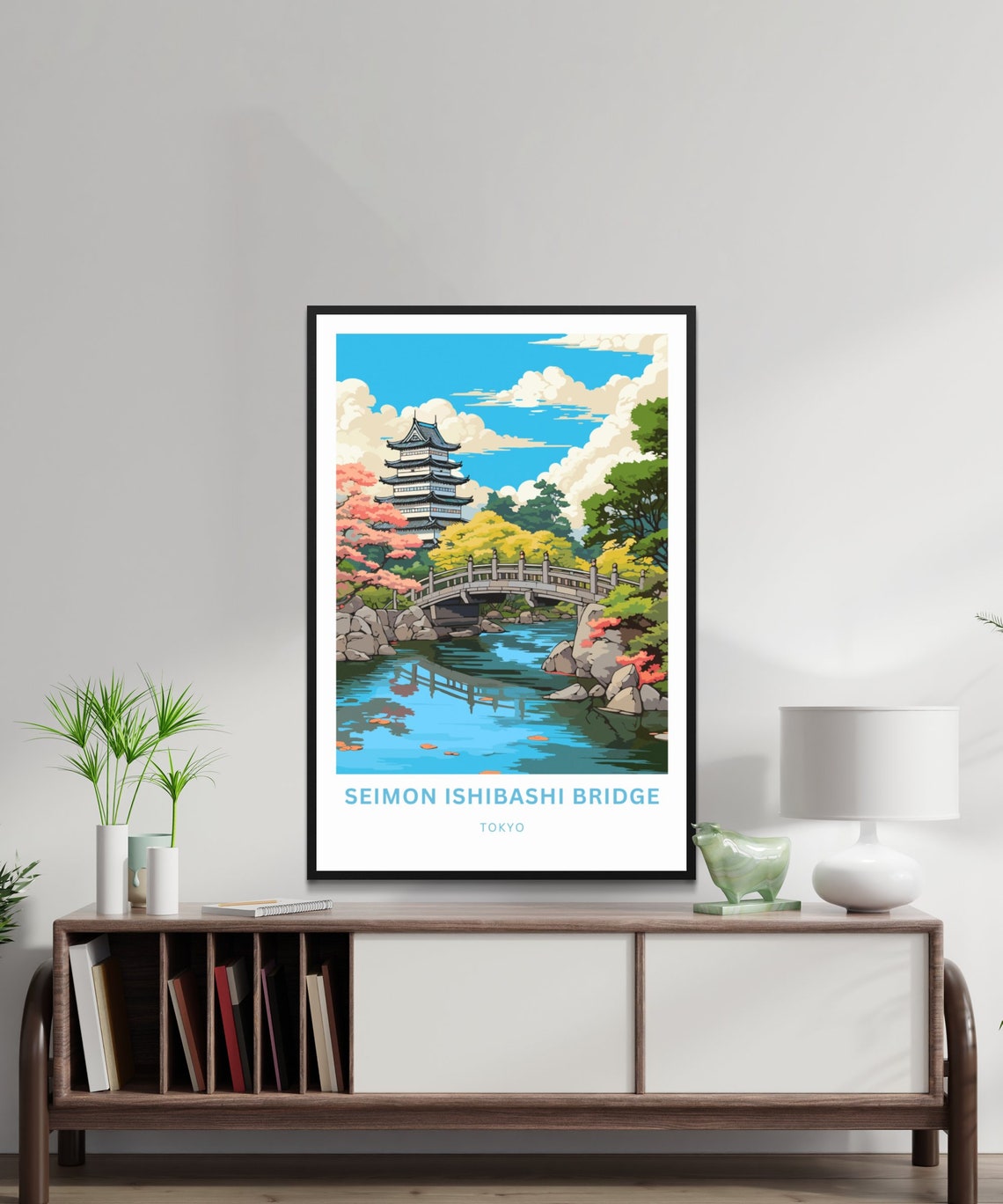 Personalized Seimon Ishibashi Bridge Tokyo Pagoda Garden Poster - Image 2