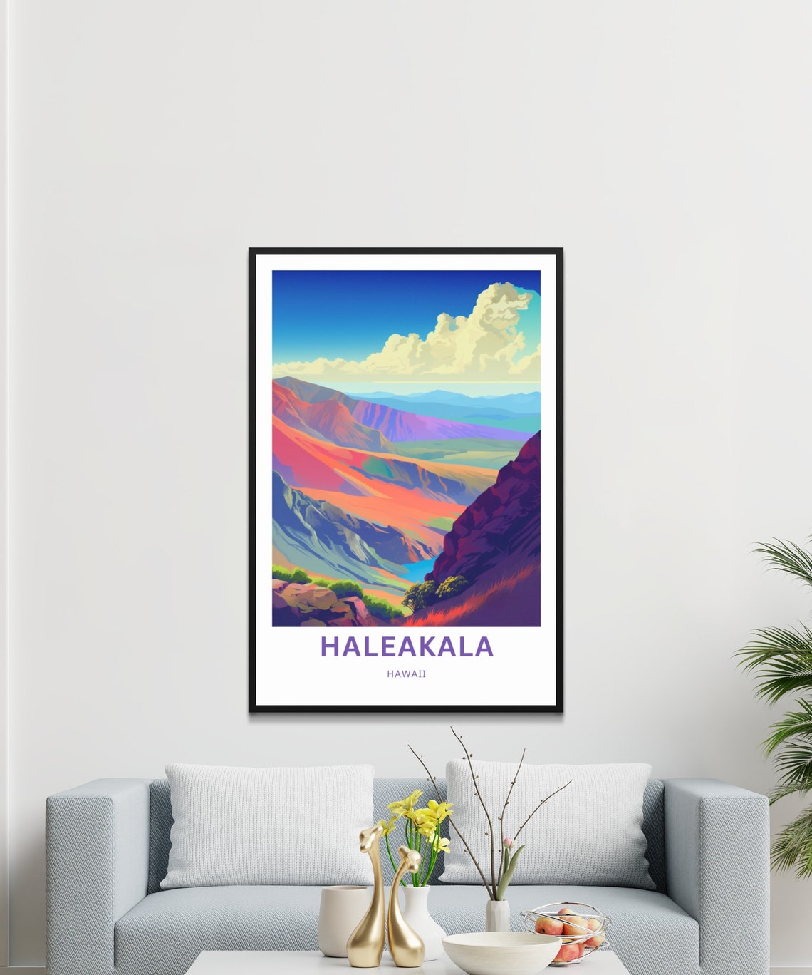 Personalized Haleakala Hawaii Volcano Crater Custom Travel Poster - Image 3