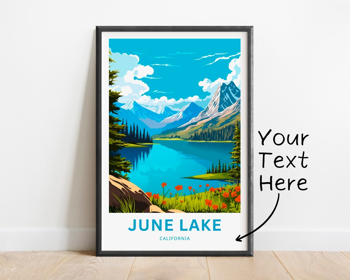 June Lake Personalized California Wildflower Meadow Lake Poster