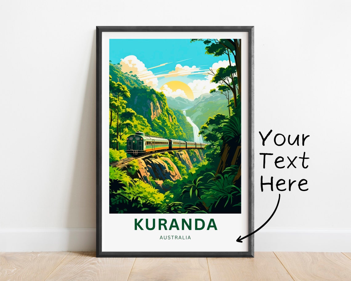 Kuranda Australia Sunset Train Bridge Vintage Travel Poster Gift - Image 2