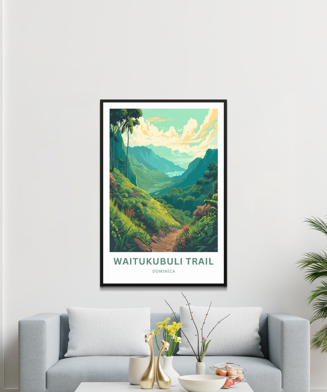 Personalized Waitukubuli Trail Travel Print Waitukubuli Trail Poster Dominica Wall Art Framed Present Gift Dominica Present - Image 3