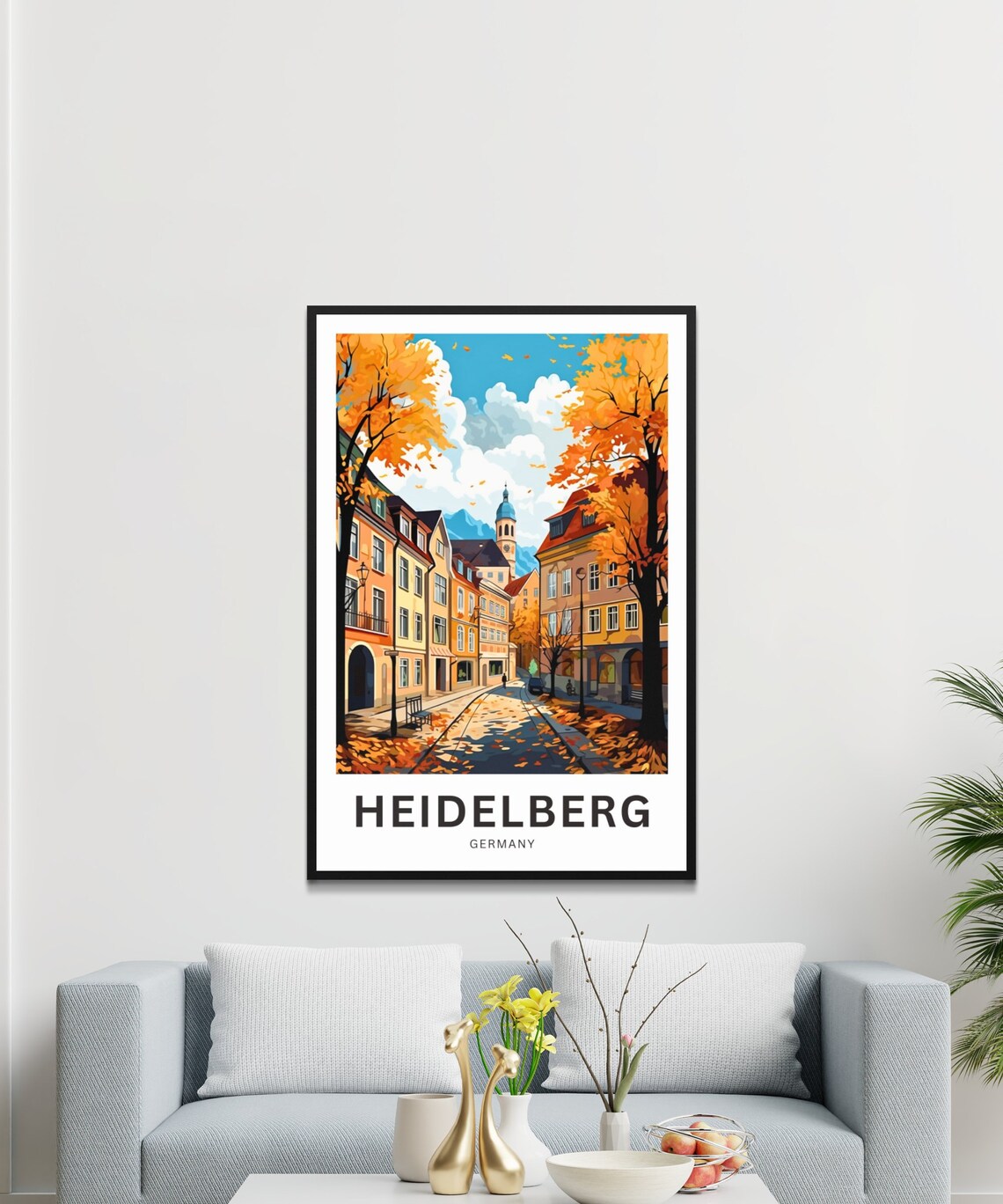 Heidelberg Germany Autumn Street Vintage Travel Poster Town Gift - Image 3