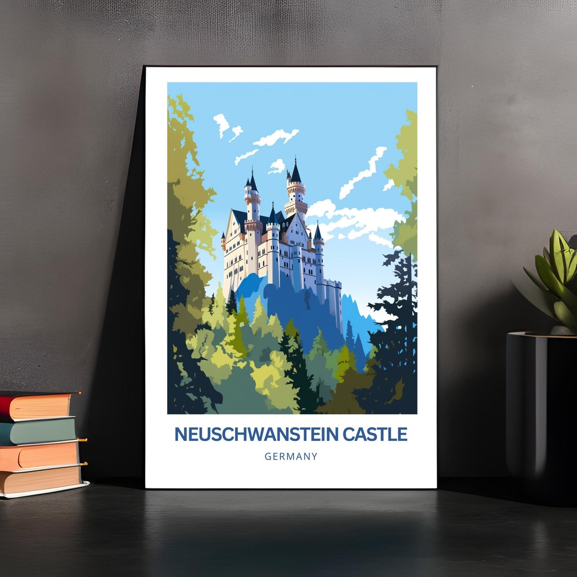 Neuschwanstein Castle Germany Fairy Tale Forest Travel Poster - Image 3