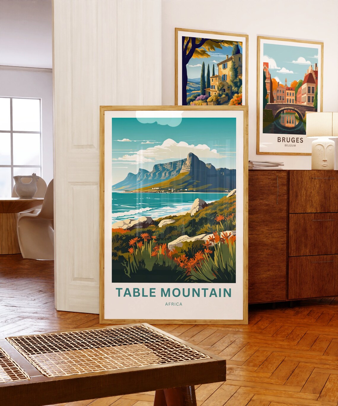 Table Mountain South Africa Coastal Wildflowers Scenic Travel Poster - Image 5