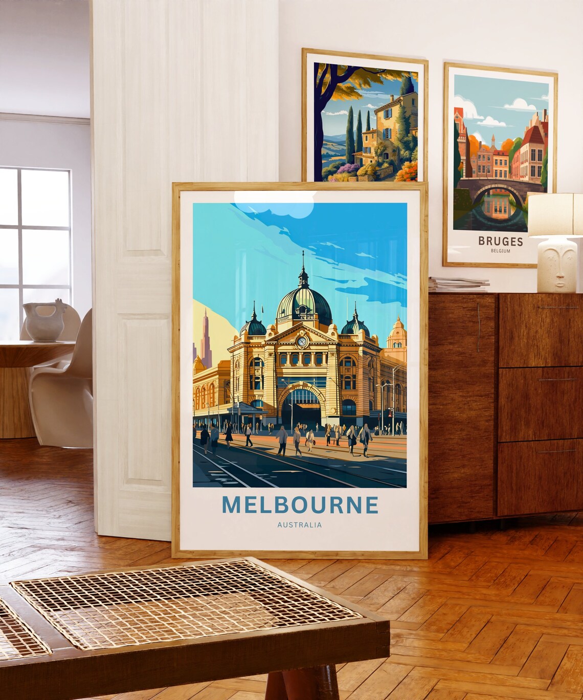 Melbourne Australia Flinders Street Station Corner Trams Travel Poster - Image 5