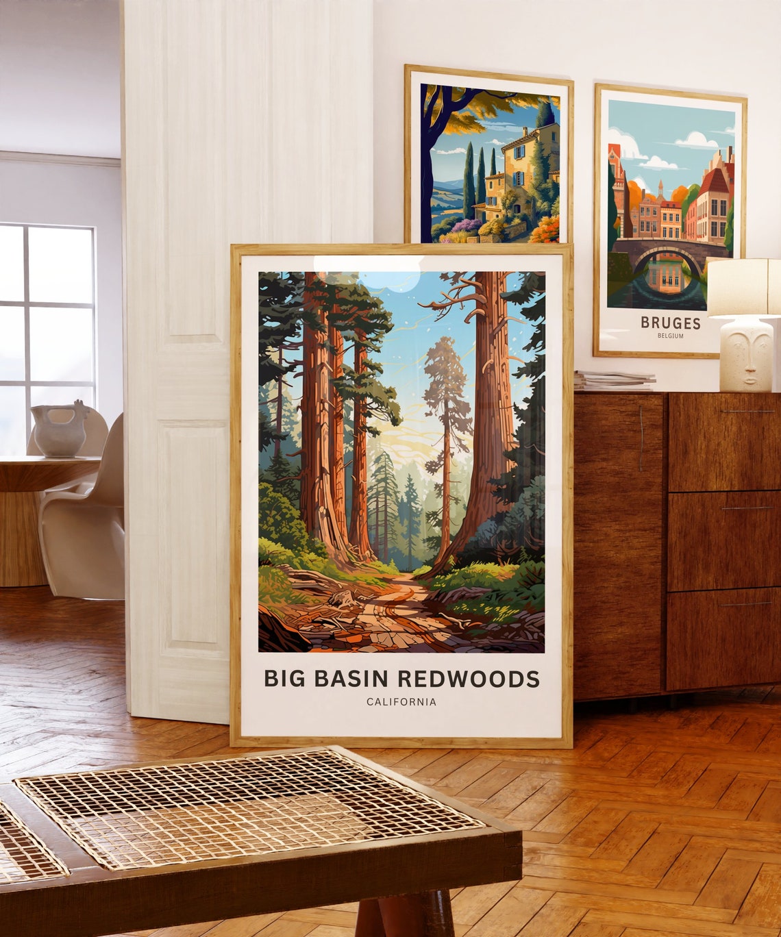 Personalized Big Basin Redwoods California Forest Trail Travel Poster - Image 5
