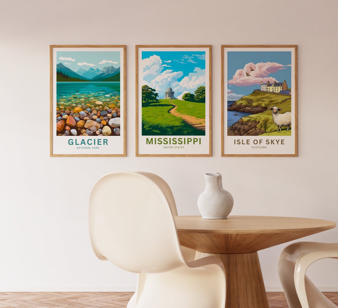 Mississippi Hilltop Rotunda Monument Green Meadow Travel Poster - Image 5