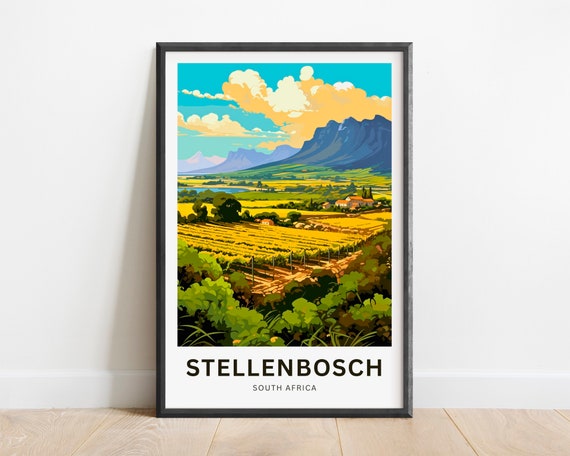 Stellenbosch Travel Print Stellenbosch Poster South Africa Wall Art Framed Present Gift South Africa Present
