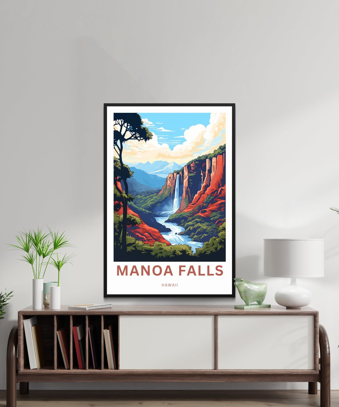 Manoa Falls Hawaii Waterfall Canyon Tropical Jungle Travel Poster - Image 2