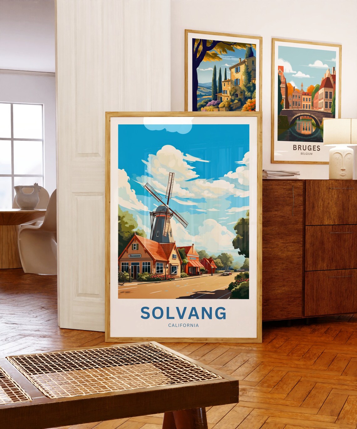Solvang California Danish Windmill Main Street Travel Poster - Image 5