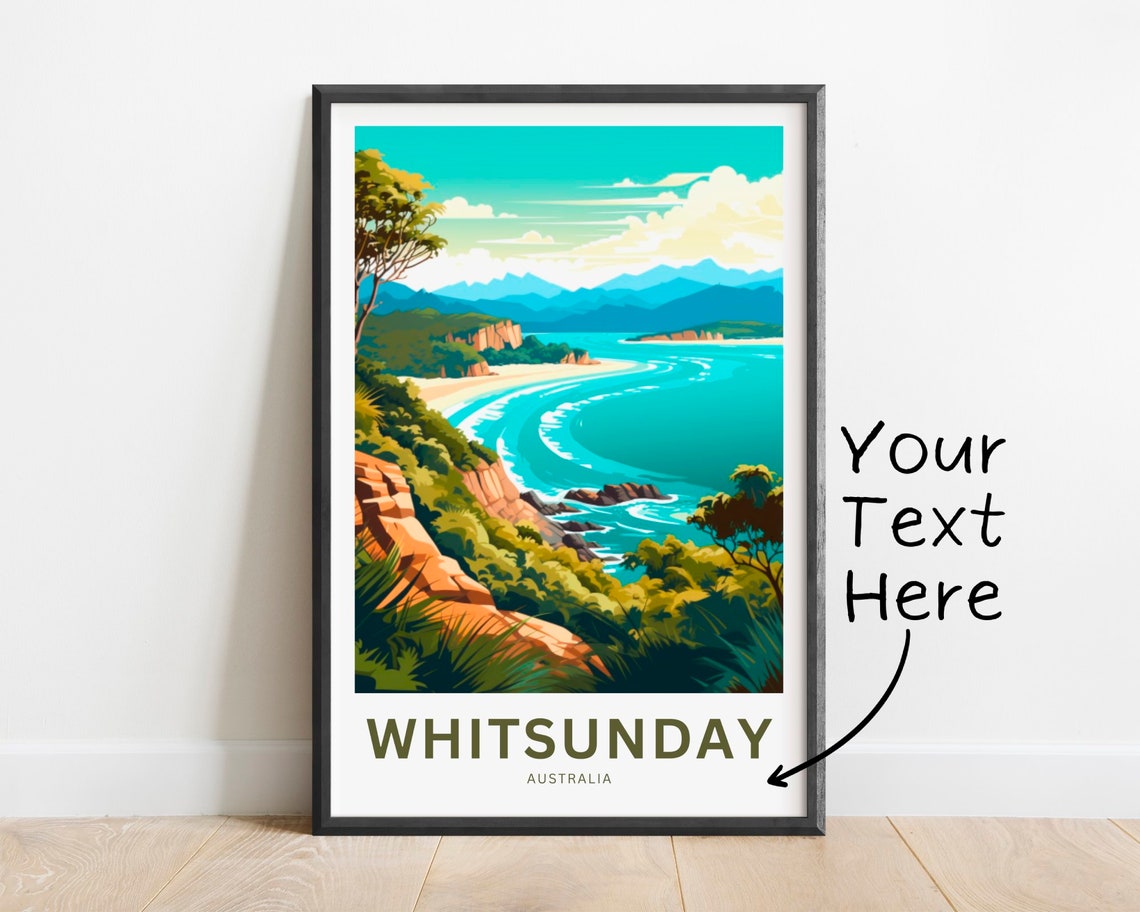 Personalized Whitsunday Australia Bay Scenic View Travel Poster