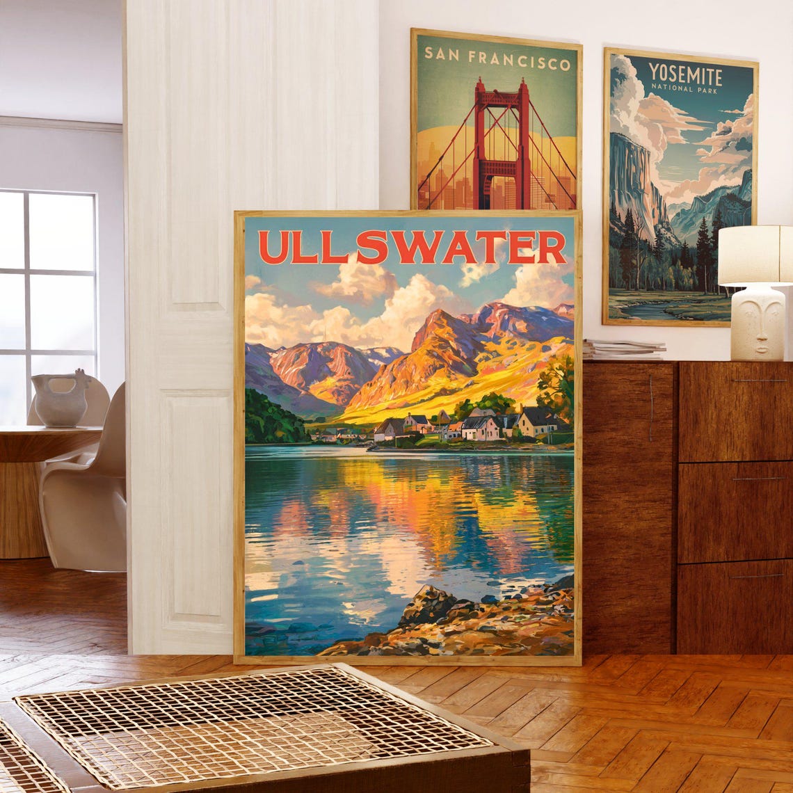 Ullswater England Lake Village Mountain View Vintage Art Poster - Image 5