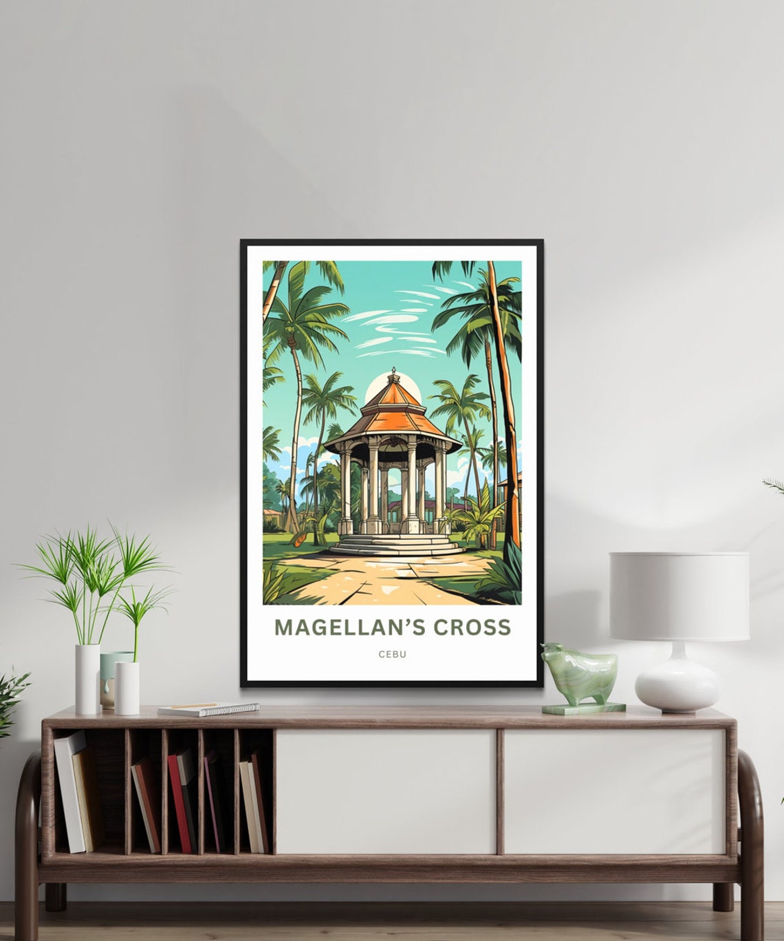 Magellan's Cross Cebu Philippines Tropical Pavilion Art Poster - Image 2