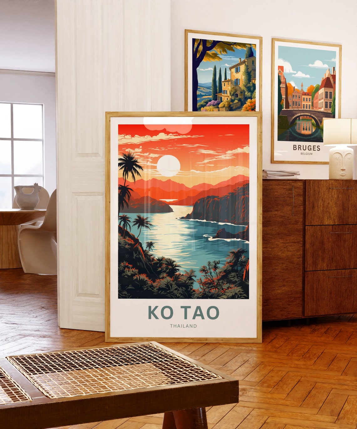 Ko Tao Thailand Tropical Sunset Bay Rocky Cliffs Island View Poster - Image 5