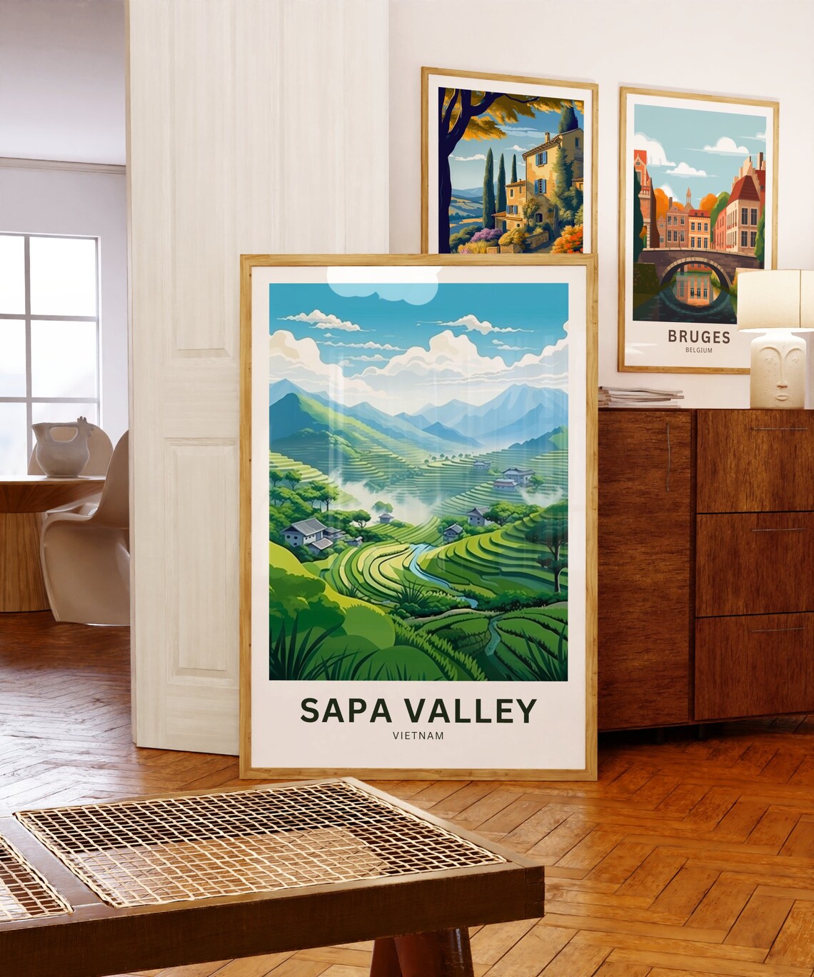 Sapa Valley Vietnam Terraced Rice Fields Misty Travel Poster - Image 5