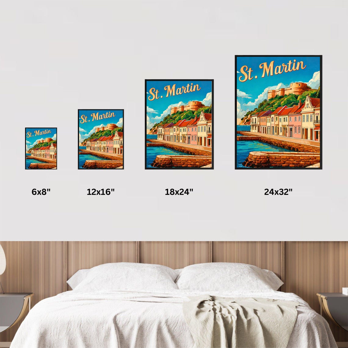 Saint Martin Vintage Travel Poster Saint Martin Print Caribbean Wall Art Framed Present Gift Caribbean Present - Image 3