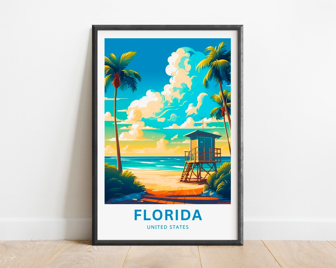 Florida Travel Poster, United States Wall Art