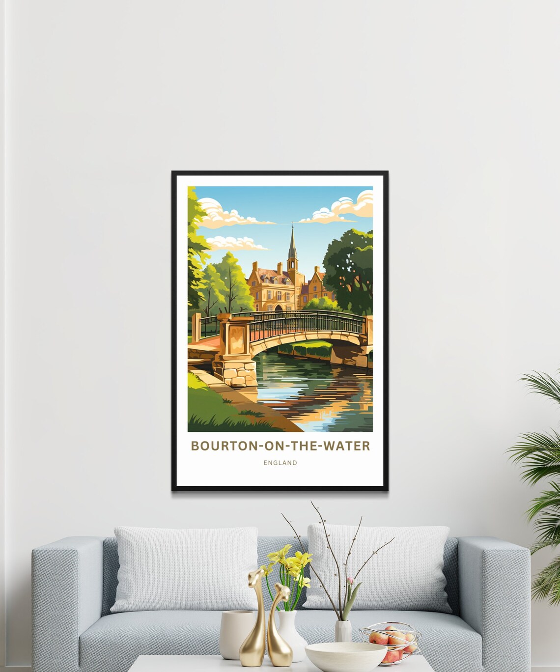 Bourton on the Water Stone Bridge Cotswolds England Travel Poster Art - Image 3