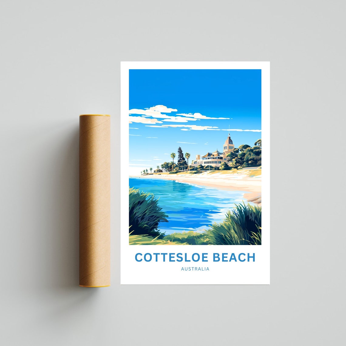 Cottesloe Beach Australia Coastal Headland Ocean Waves Travel Poster - Image 4