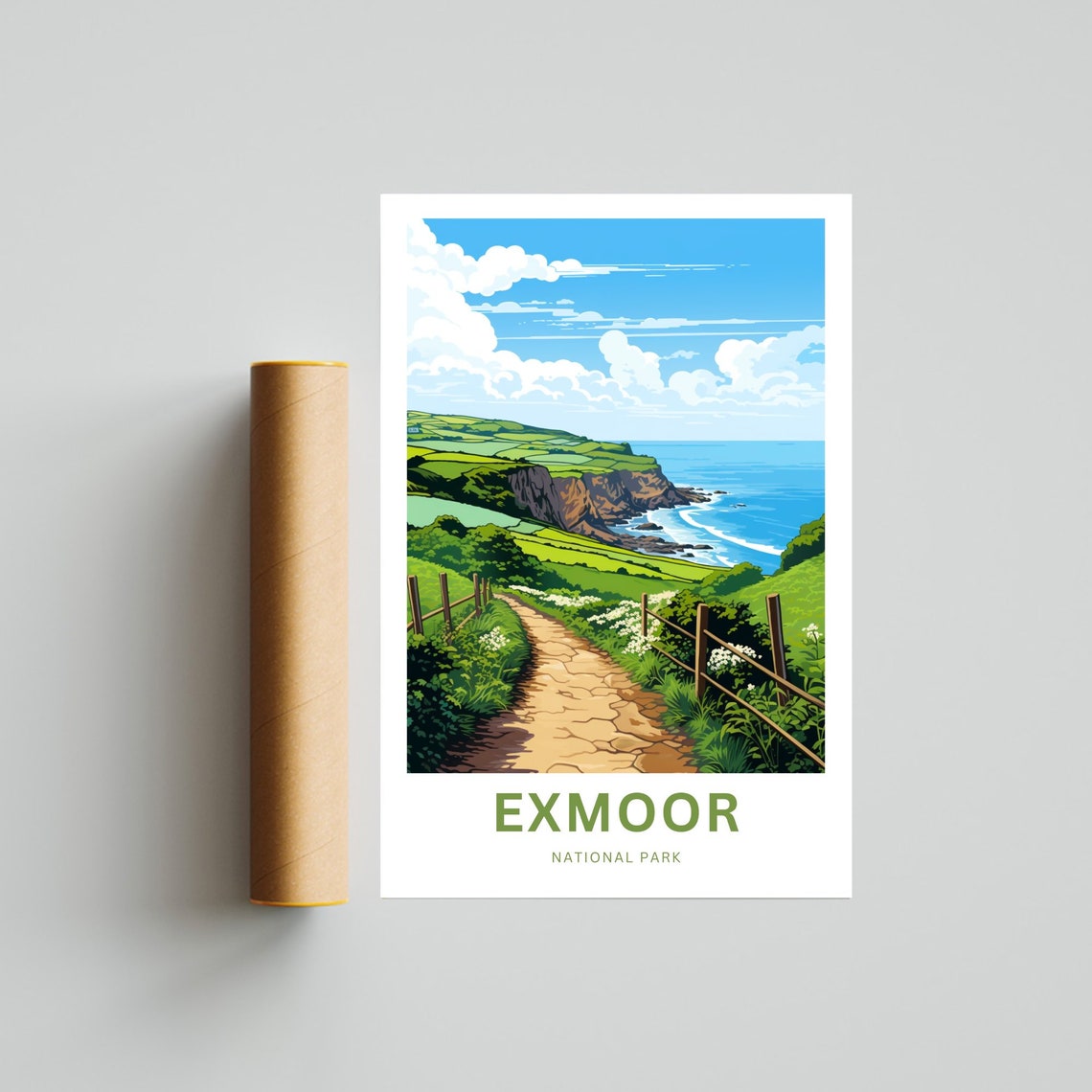 Exmoor National Park Personalized Coastal Footpath View Poster - Image 4