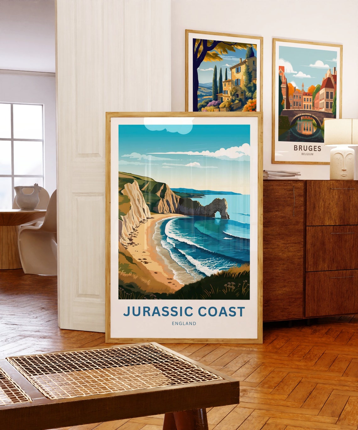 Jurassic Coast England Sandy Beach and Durdle Door Arch Poster - Image 5