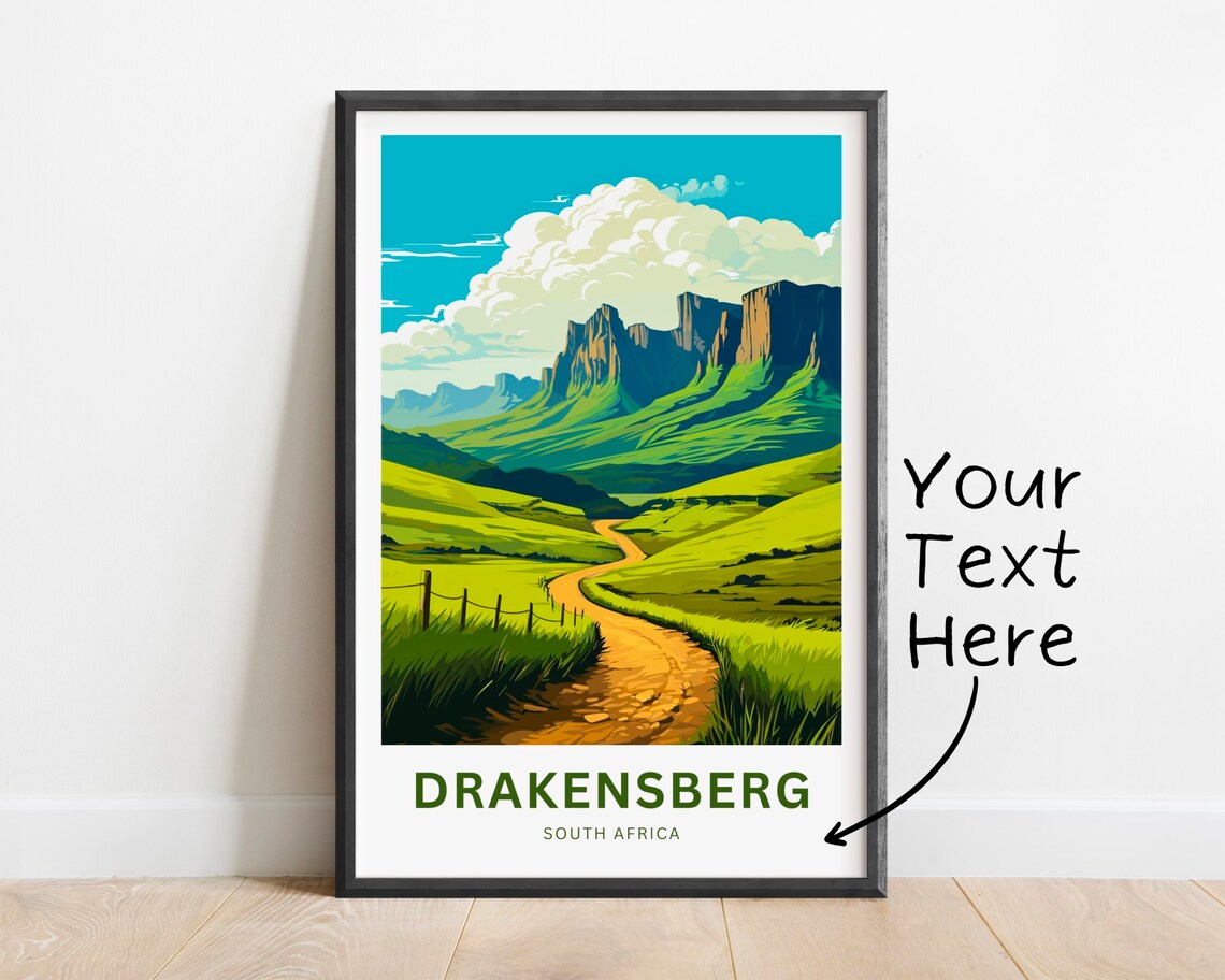 Drakensberg South Africa Winding Valley Trail Green Peaks Poster