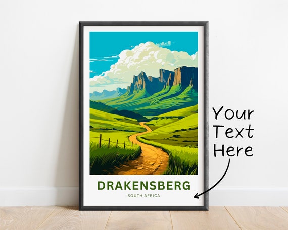 Personalized Drakensberg Travel Print Drakensberg Poster South Africa Wall Art Framed Present Gift South Africa Present