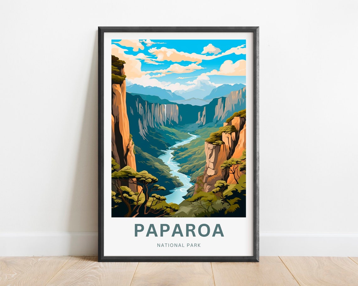 Paparoa National Park Deep Green Canyon River Gorge Travel Poster