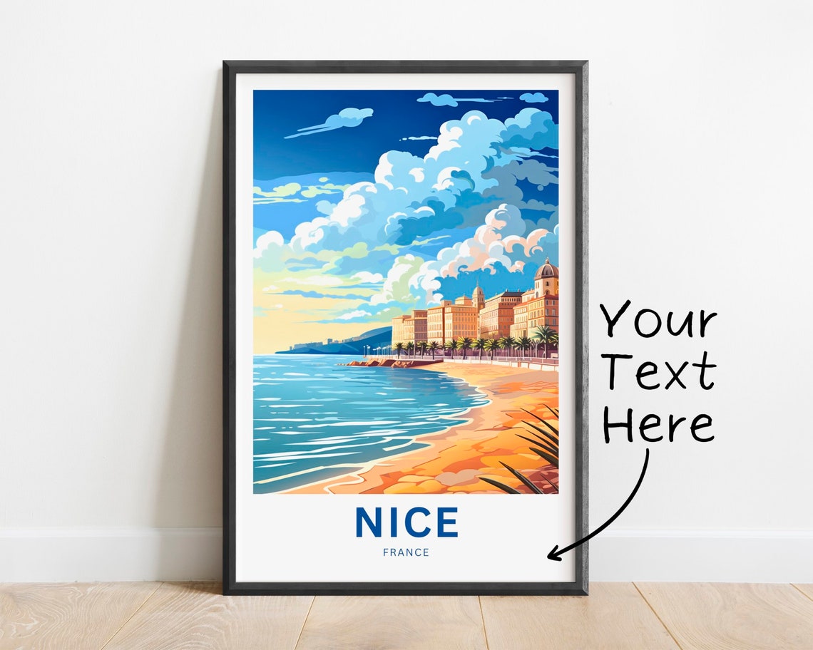 Personalized Nice France Golden Riviera Beach Promenade Poster