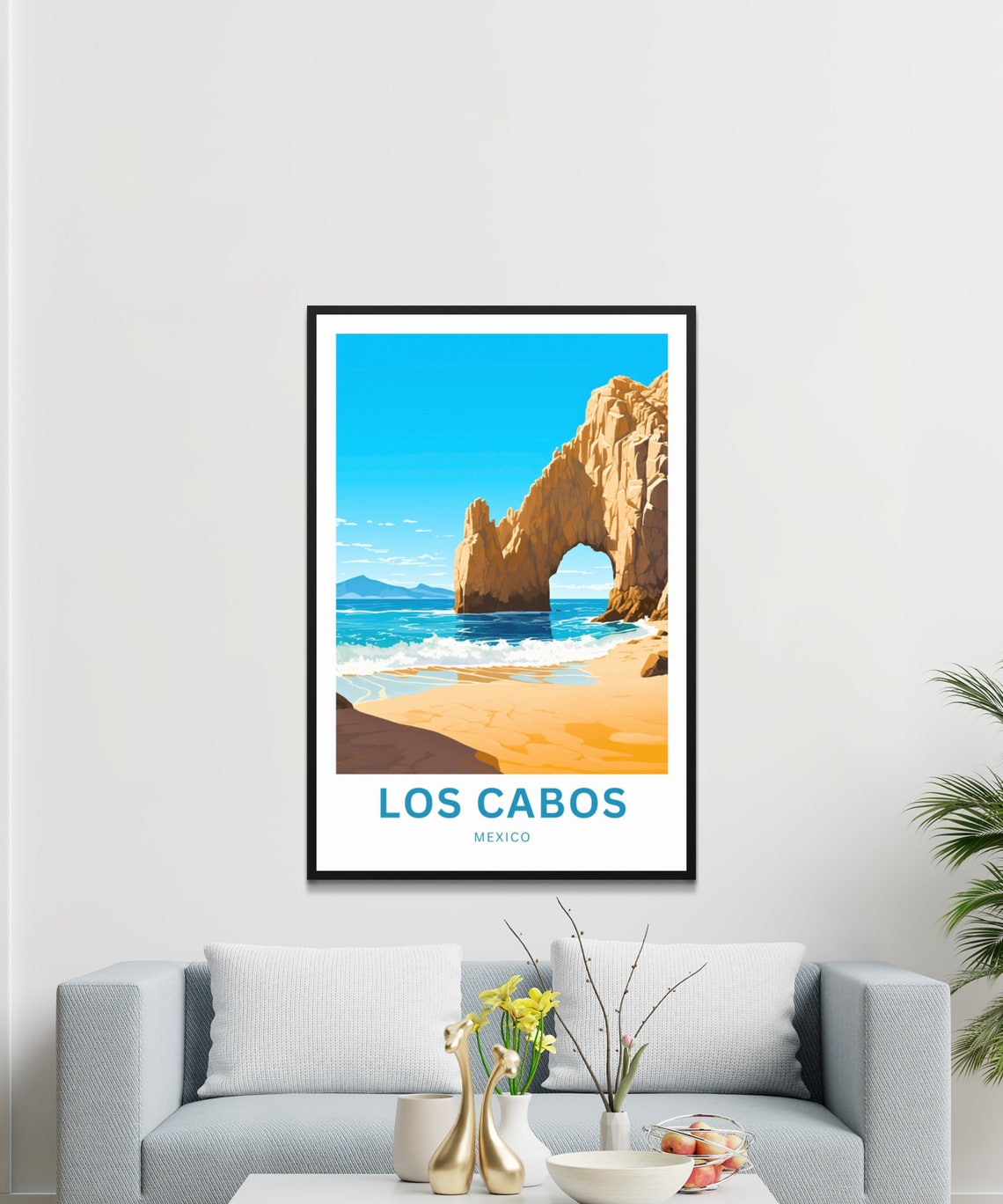 Personalized Los Cabos Travel Print Los Cabos Mexico Wall Art Framed Present Gift Baja California Peninsula Present - Image 4