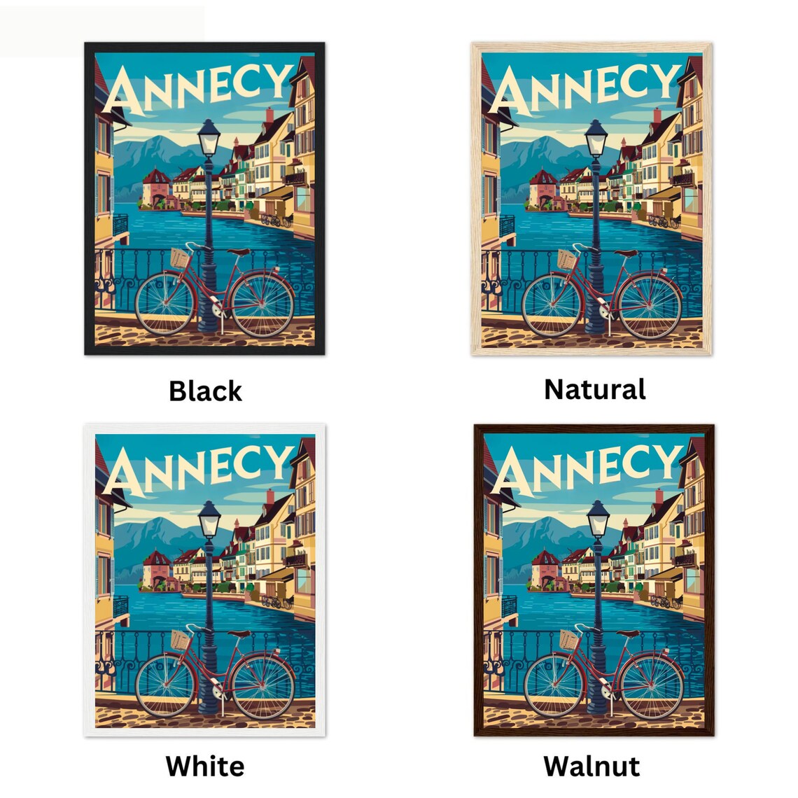 Annecy Vintage Travel Poster Annecy Print France Vintage Wall Art Framed Present Gift France Present - Image 4