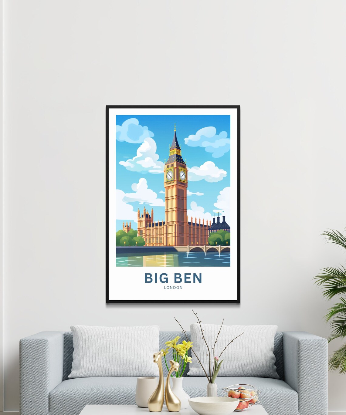 Big Ben Thames Sunset Riverside View London England Travel Poster - Image 3