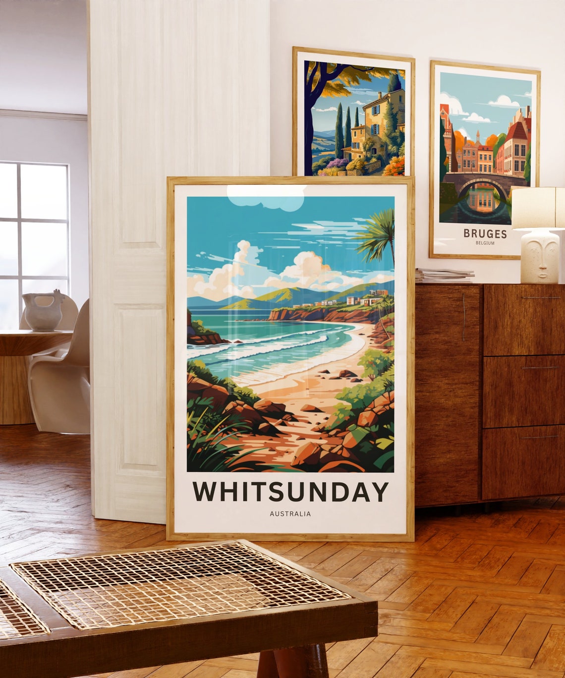 Personalized Whitsunday Australia Sandy Beach Travel Poster Gift - Image 5