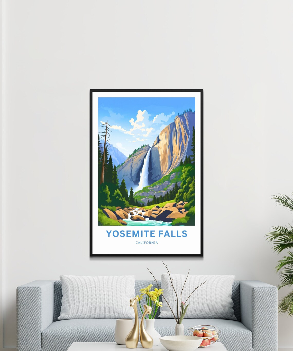Yosemite Falls California Granite Cliff Waterfall Travel Poster - Image 3