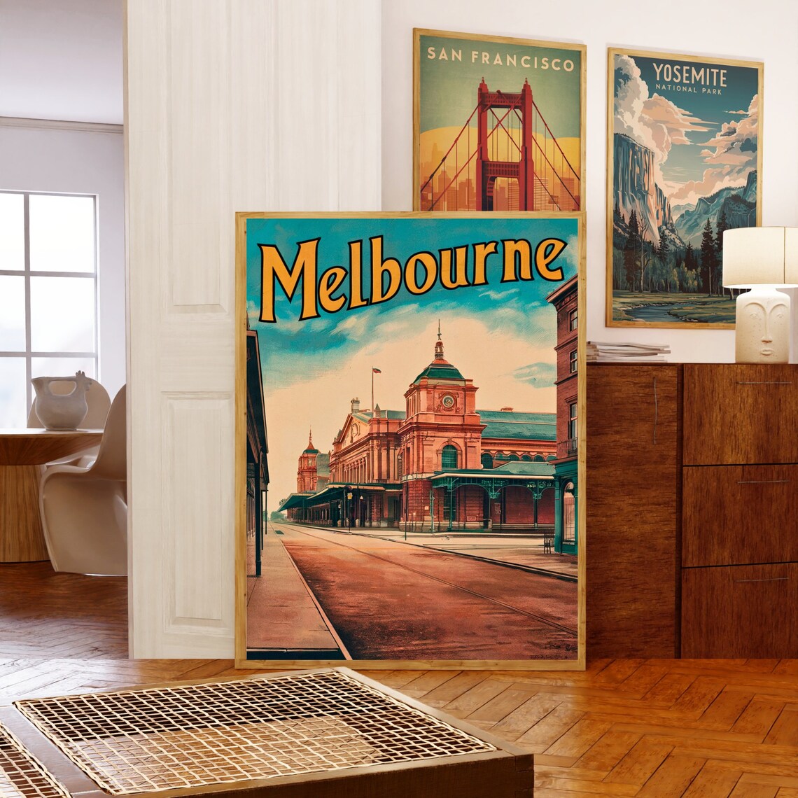 Melbourne Australia Historic Station Street Vintage Travel Poster - Image 5