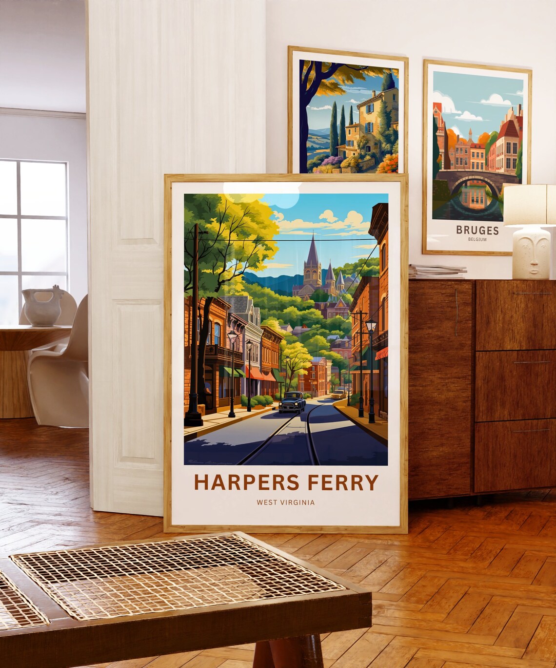 Harpers Ferry West Virginia Historic Main Street Church Travel Poster - Image 5
