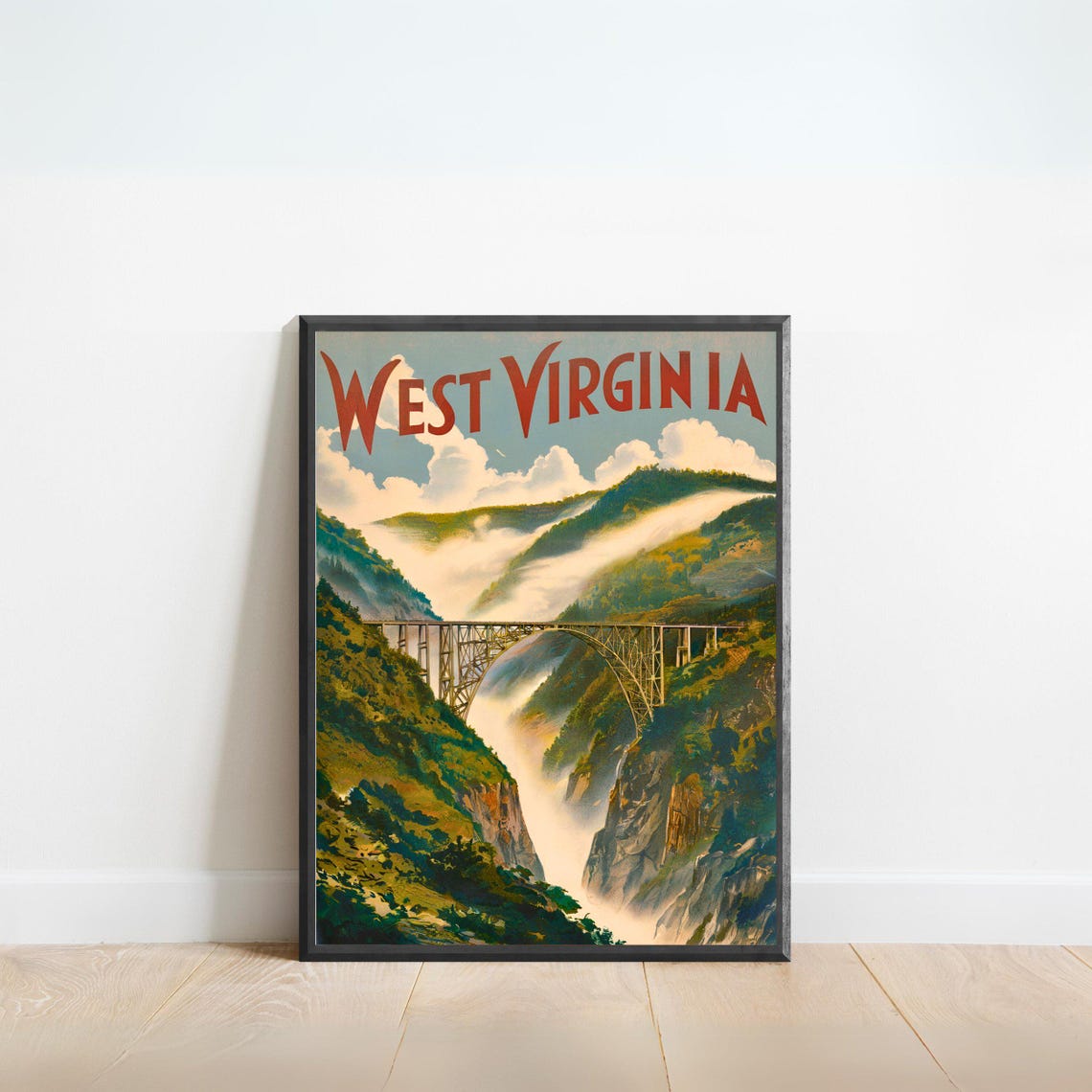 West Virginia New River Gorge Bridge Rising Above The Mist Poster