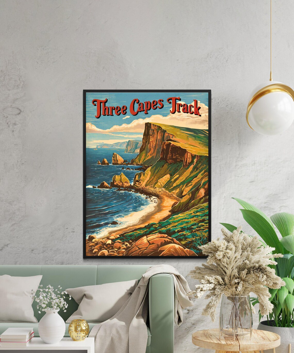 Three Capes Track Tasmania Sea Cliffs Coastal Hike Vintage Poster - Image 4