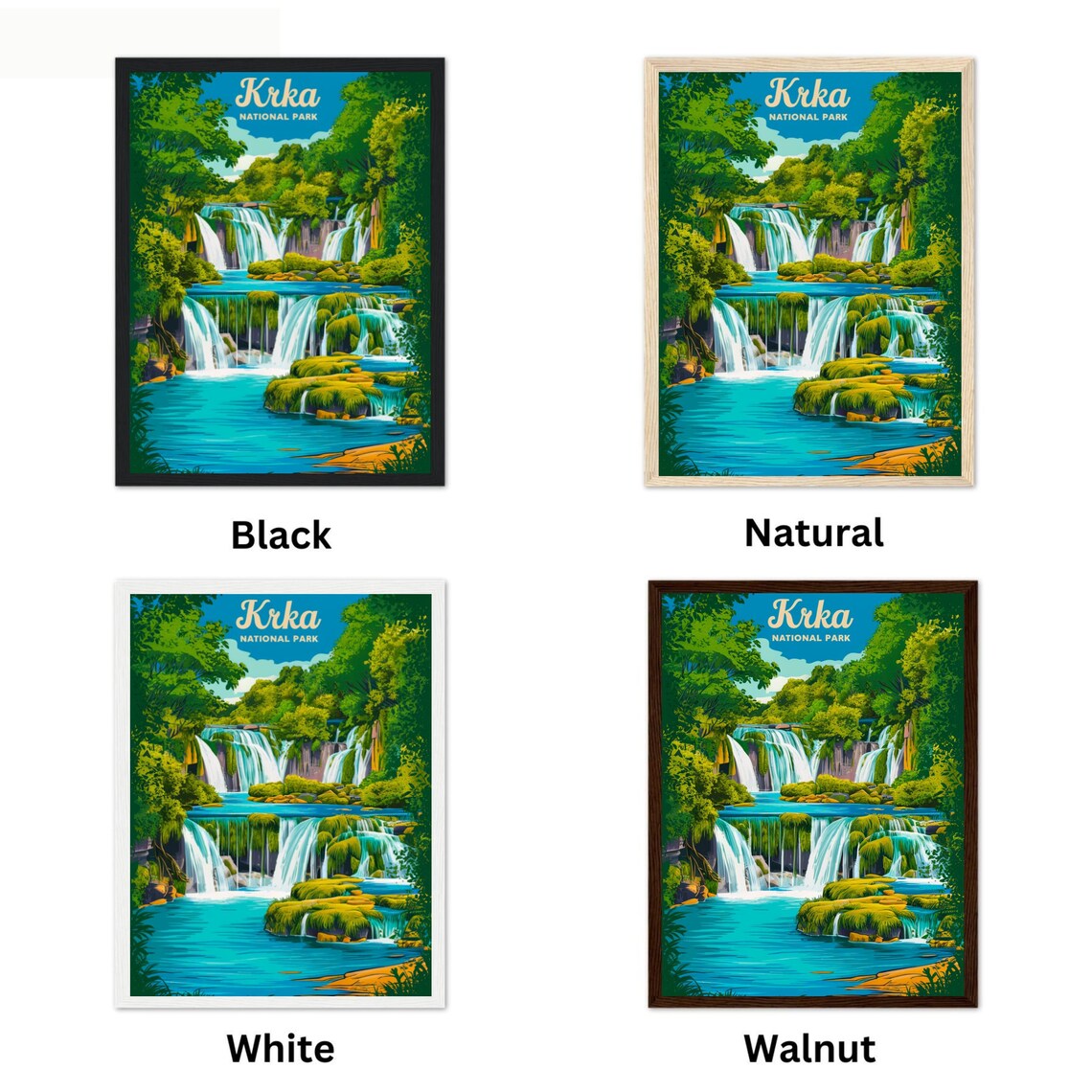 Krka National Park Cascading Waterfalls Turquoise Travel Poster - Image 4