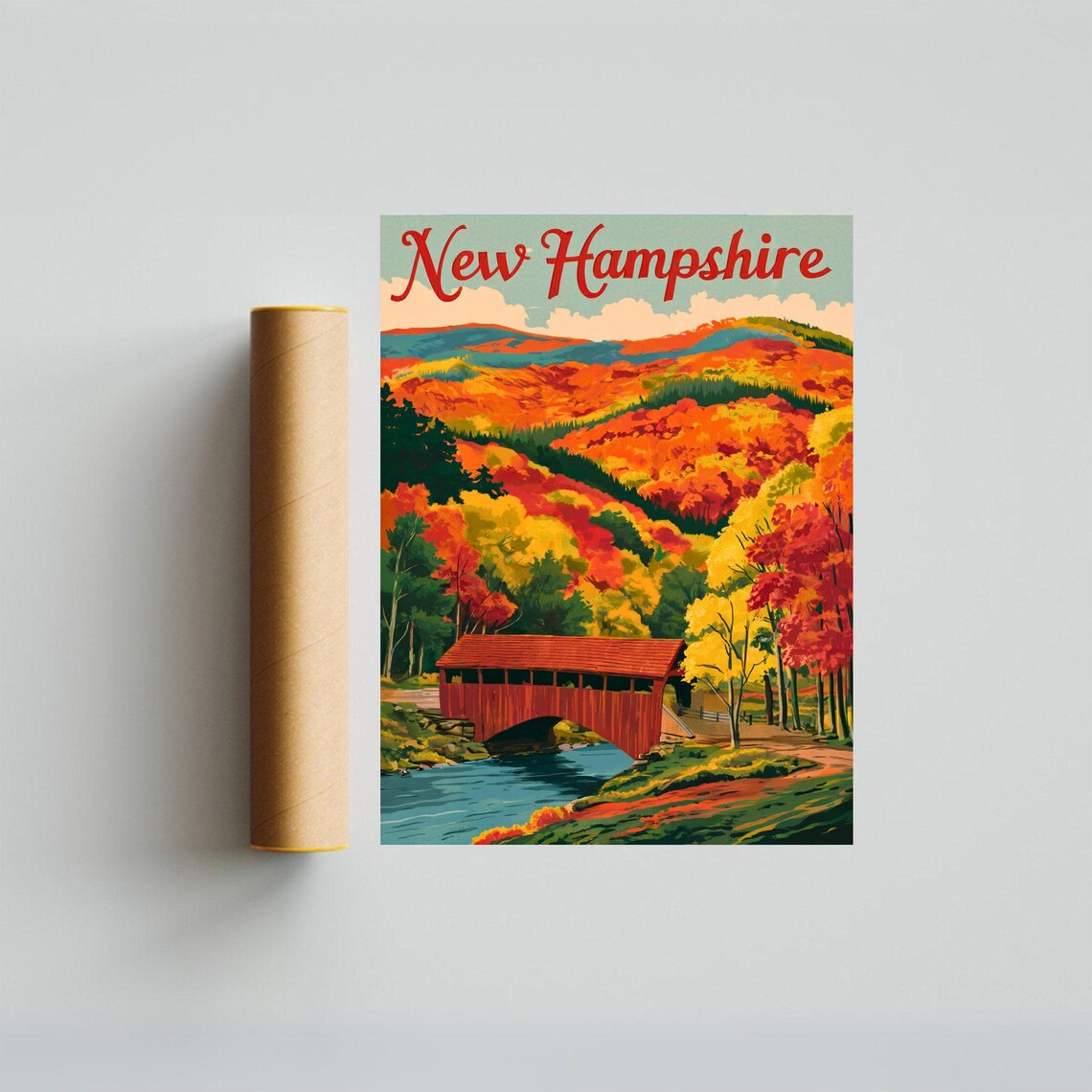 New Hampshire Vintage Travel Poster, United States - Image 4