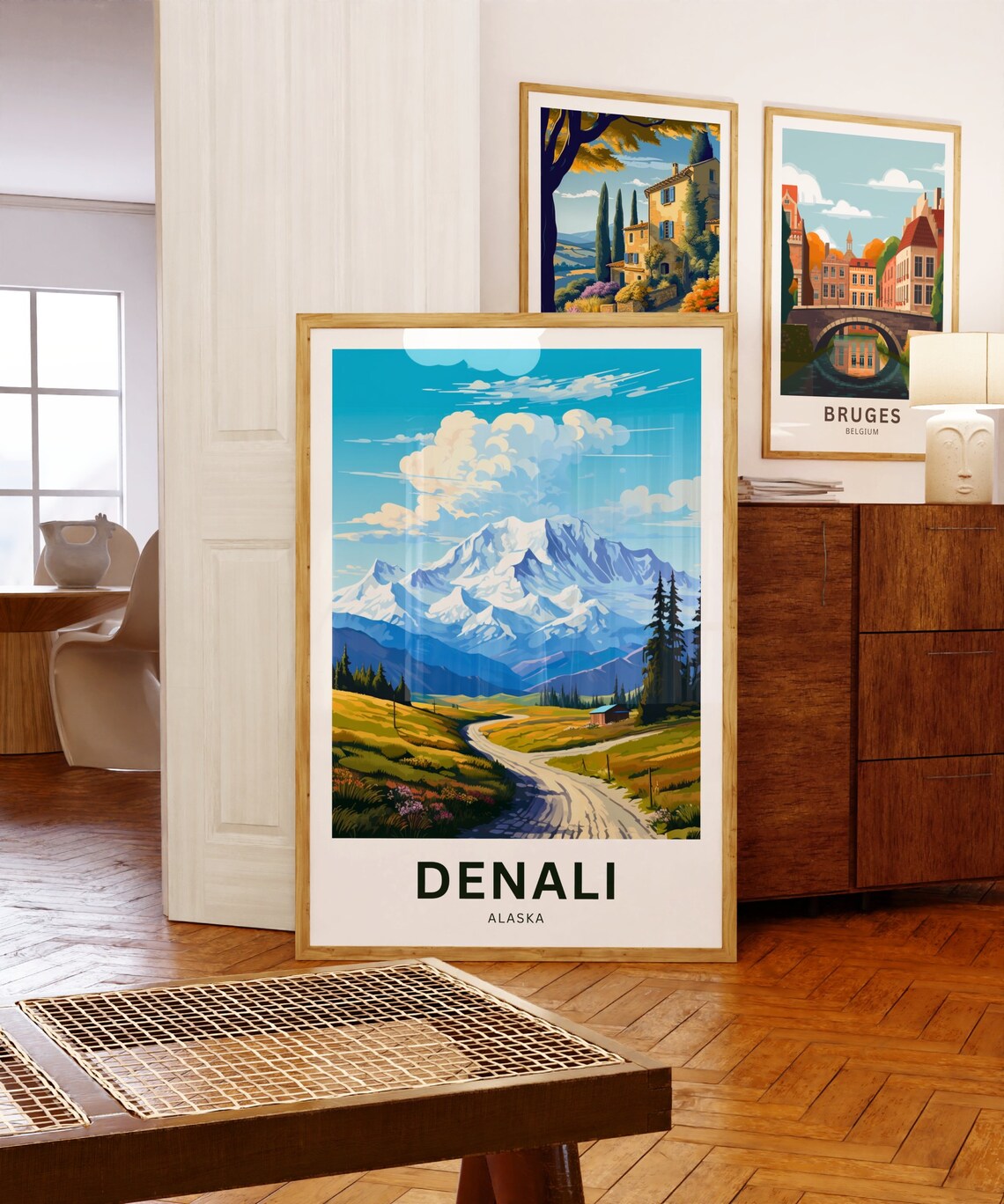 Denali Alaska Snow Capped Mountain Peaks Vintage Travel Poster - Image 5