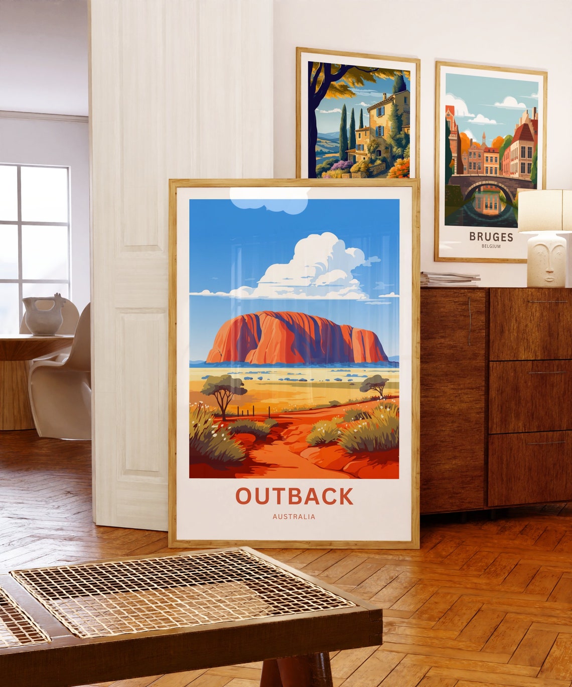 Australian Outback Uluru Red Rock Desert Sunset Travel Poster - Image 5